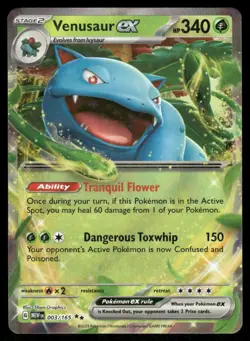 Pokemon Cards Venusaur ex 003/165 151 Double Rare NM - Image 1