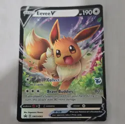 Pokemon Eevee V SWSH065 Sword & Shield Promo Holo Card 190 HP Basic - Image 2