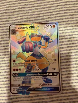 Pokemon TCG Lucario GX Full Art Shiny SV64/SV94 Hidden Fates Vault Lp - Image 1