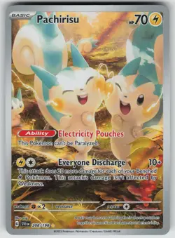 Pachirisu 208/198 Illustration Rare Scarlet & Violet Pokemon Lightly Played - Image 1