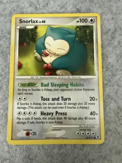 Pokemon Snorlax 81/111 Rising Rivals Regular Rare Basic 100 HP 2009 - Image 1