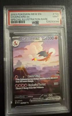 2023 POKEMON MEW EN-151 SPECIAL ILLUSTRATION RARE #199 CHARIZARD EX PSA 9 - Image 1