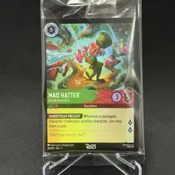 2026 Disney Lorcana D23 Promo MAD HATTER 16/D23 EN-7 Gold Member Exclusive Card - Image 1