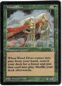 MTG - HP - Wood Elves - Creature - Rare - Portal - Image 1