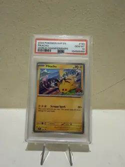 Pokemon Pikachu TCG 2024 World Championships SVP Exclusive Promo Card PSA 10 - Image 1