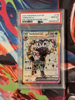 2025 POKEMON PRISMATIC EVOLUTIONS PREMIUM FIGURE COLLECTION UMBREON EX PSA 10 - Image 1