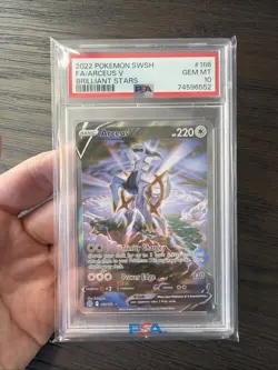 Pokemon 2022 Arceus V 166/172 Alt Full Art Brilliant Stars GEM MINT PSA 10 166 - Image 1