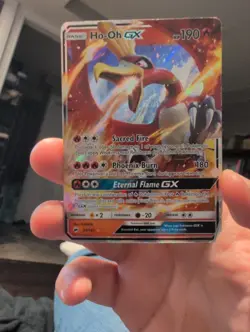 Pokemon Ho-Oh GX Sm-Burning Shadows Ultra Rare Full Art Holo 21/147 190 HP EN - Image 1