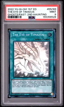 The Eye Of Timaeus GFP2-EN183 1st Edition Ghost Rare Yugioh PSA 9 *528 - Image 1