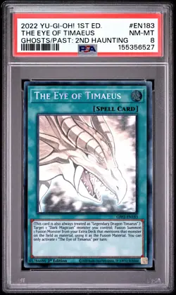 The Eye Of Timaeus GFP2-EN183 1st Edition Ghost Rare Yugioh PSA 8 *527 - Image 1