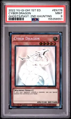 Cyber Dragon GFP2-EN178 1st Edition Ghost Rare Yugioh PSA 9 *551 - Image 1