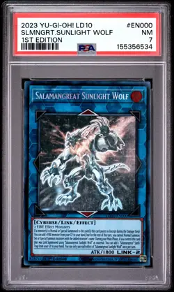 Salamangreat Sunlight Wolf LD10-EN000 1st Edition Ghost Rare Yugioh PSA 7 *534 - Image 1
