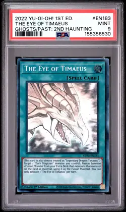 The Eye Of Timaeus GFP2-EN183 1st Edition Ghost Rare Yugioh PSA 9 *530 - Image 1
