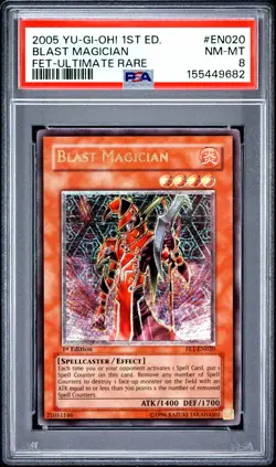 Blast Magician FET-EN020 1st Edition-ultimate Rare Yugioh PSA 8 *682 - Image 1
