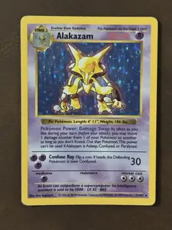 Alakazam 1/102 (Shadowless) - Pokemon Base Set - Damaged (Crease) - Image 1