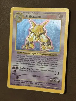 Alakazam 1/102 (Shadowless) - Pokemon Base Set - Damaged (Crease) - Image 2