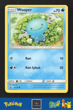 2018 Pokemon SM Dragon Majesty 25/70 Wooper - Image 1