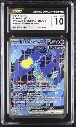 Iron Crown ex SIR 158/131 Pokemon Prismatic Evolutions CGC 10 - Image 1