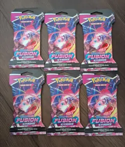 Pokemon TCG: Sword & Shield-Fusion Strike Sleeved Booster Pack (10 Cards) - 6 PK - Image 1