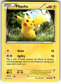 Pikachu 48/162 Common BREAKthrough Pokemon Lightly Played - Image 1