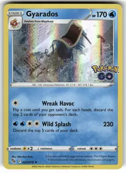 Gyarados 022/078 Holo Rare Pokemon GO Pokemon Near Mint - Image 1