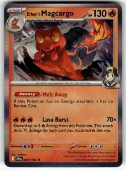 Ethan's Magcargo 036/182 Rare Destined Rivals Pokemon Near Mint - Image 1