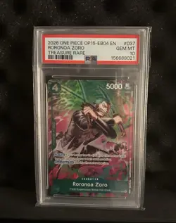 2026 One Piece OP15-EB04 Roronoa Zoro Treasure Rare EN PSA 10 - Image 1