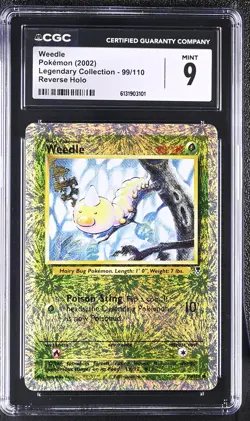 CGC 9 MINT Weedle 99/110 Legendary (collection) Reverse Holo Pokemon Card - Image 1