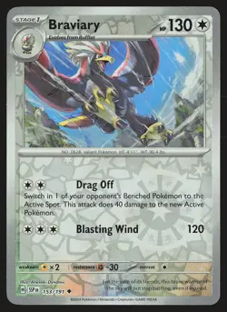 SV08: Surging Sparks Braviary #153/191 Reverse Holo Pokemon Card - Image 1