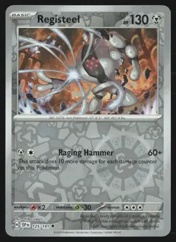 SV08: Surging Sparks Registeel #125/191 Reverse Holo Pokemon Card - Image 1