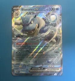 Blastoise EX 009/165 Scarlet & Violet 151 Holo Double Rare LP Pokemon TCG Card - Image 1