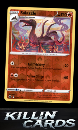 Reverse Holofoil Salazzle 028/159 Pokemon Uncommon Crown Zenith Card NM - Image 1