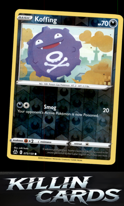 Reverse Holofoil Koffing 075/159 Pokemon Common Crown Zenith Card NM - Image 1