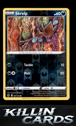 Reverse Holofoil Skrelp 081/159 Pokemon Common Crown Zenith Card NM - Image 1