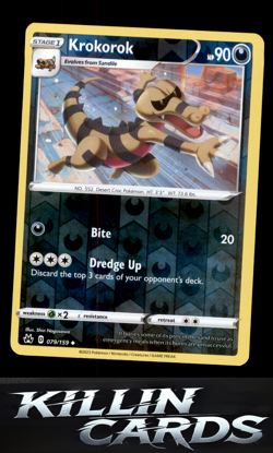 Reverse Holofoil Krokorok 079/159 Pokemon Uncommon Crown Zenith Card NM - Image 1