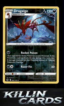 Reverse Holofoil Dragalge 082/159 Pokemon Rare SWSH: Crown Zenith Card NM - Image 1