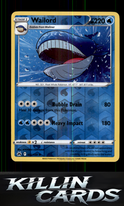 Reverse Holofoil Wailord 032/159 Pokemon Rare SWSH: Crown Zenith Card NM - Image 1