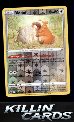 Reverse Holofoil Bidoof 111/159 Pokemon Common SWSH: Crown Zenith Card NM - Image 1
