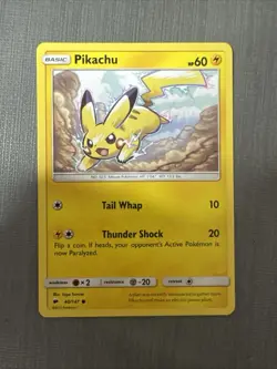 Pikachu 40/147 Common SM - Burning Shadows NM Pokemon Card 2017 - Image 1