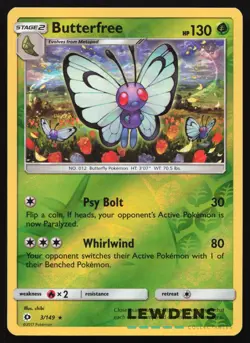 Butterfree - 3/149 - Reverse Holo Rare - Sun & Moon Base - Pokemon Card - Image 1