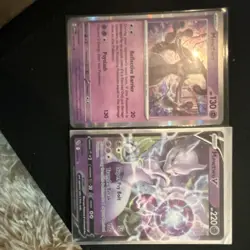 Pokemon TCG Pokemon GO 2-Card Lot Mewtwo Holo 12/78 Mewtwo V 30/78 - Image 1