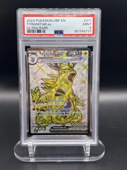 2023 Pokemon Obsidian Flames Tyranitar EX Ultra Rare #211 PSA 9 - Image 1