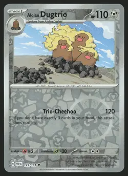 SV08: Surging Sparks Alolan Dugtrio #123/191 Reverse Holo Pokemon Card - Image 1