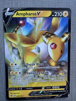 Ampharos V 049/185 Holo V Rare Vivid Voltage EnglishPokemon Near Mint 2020 - Image 1