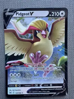 Pidgeot V 137/196 Holo V Rare Lost Origin English Pokemon Near Mint 2022 - Image 1