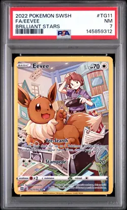 2022 Pokemon Sword & Shield Brilliant Stars TG11 Eevee PSA 7 145859312 - Image 1