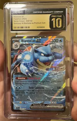 Pokemon Blastoise Ex Stellar Crown Stamped Pristine 10! Extremely Low Pop! - Image 1