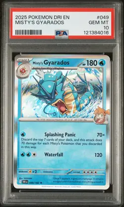 MISTY'S GYARADOS 2025 Pokemon S&V Destined Rivals Holo Rare #049 PSA 10 - Image 1