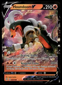 HOUNDOOM V - 021/189 Holo V Rare Darkness Ablaze Pokemon NM - Image 1