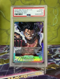 Monkey.D.Luffy Alt Art Leader PSA 10 OP11-040 2025 One Piece - Image 1